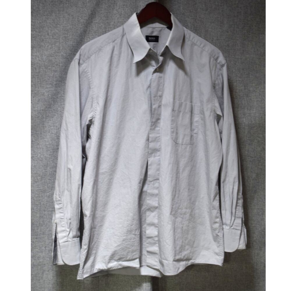BOSS Hugo Boss Light Blue Button Down Dress Shirt Size 17.5 / 44